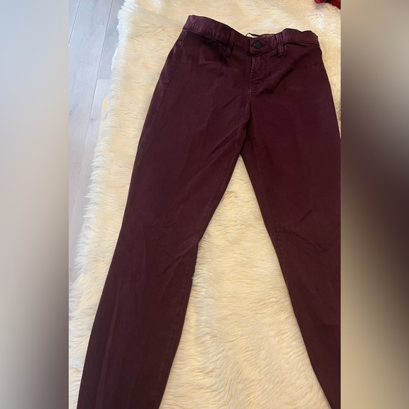 J Brand Womens Super Skinny Size:27 Deep Mulberry Jeans Stretch Faded Mid Rise - Picture 7 of 7